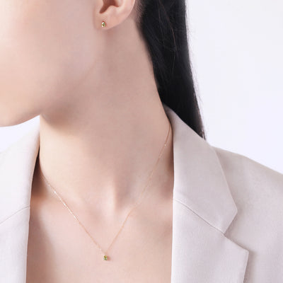 【WEB限定】8月誕生石 K10 イエローゴールド ペリドット しずく ネックレス