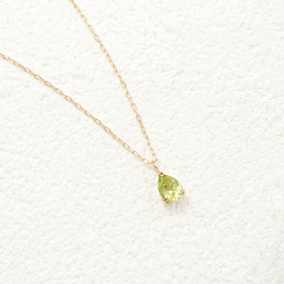 【WEB限定】8月誕生石 K10 イエローゴールド ペリドット しずく ネックレス