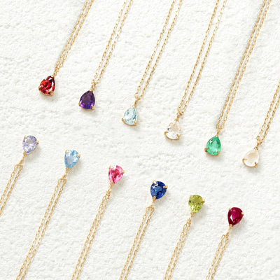 【WEB限定】5月誕生石 K10 イエローゴールド エメラルド しずく ネックレス