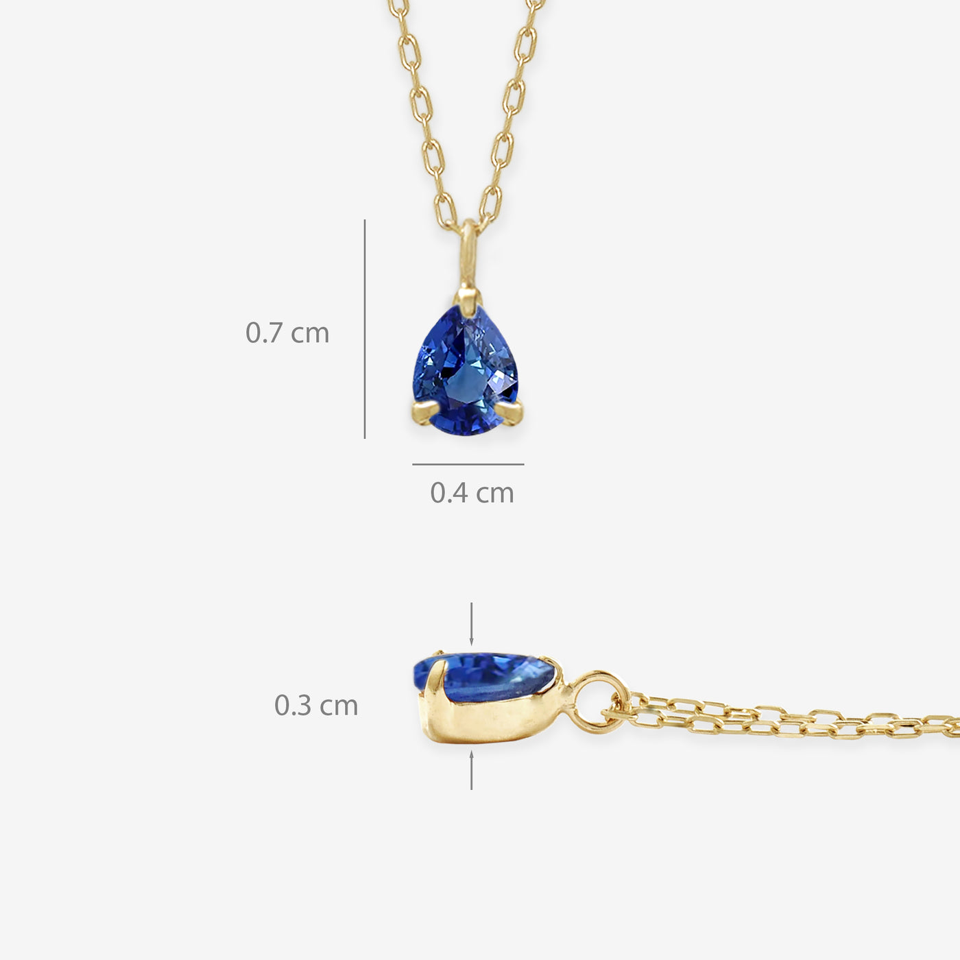 【WEB限定】9月誕生石 K10 イエローゴールド サファイア しずく ネックレス