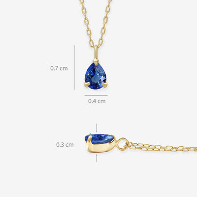 【WEB限定】9月誕生石 K10 イエローゴールド サファイア しずく ネックレス
