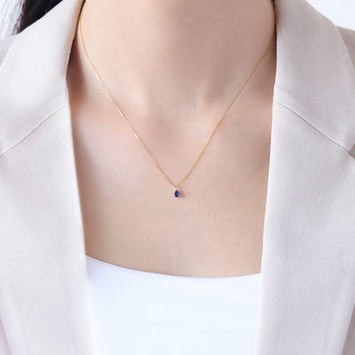 【WEB限定】9月誕生石 K10 イエローゴールド サファイア しずく ネックレス