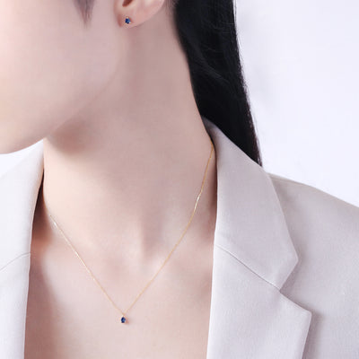 【WEB限定】9月誕生石 K10 イエローゴールド サファイア しずく ネックレス