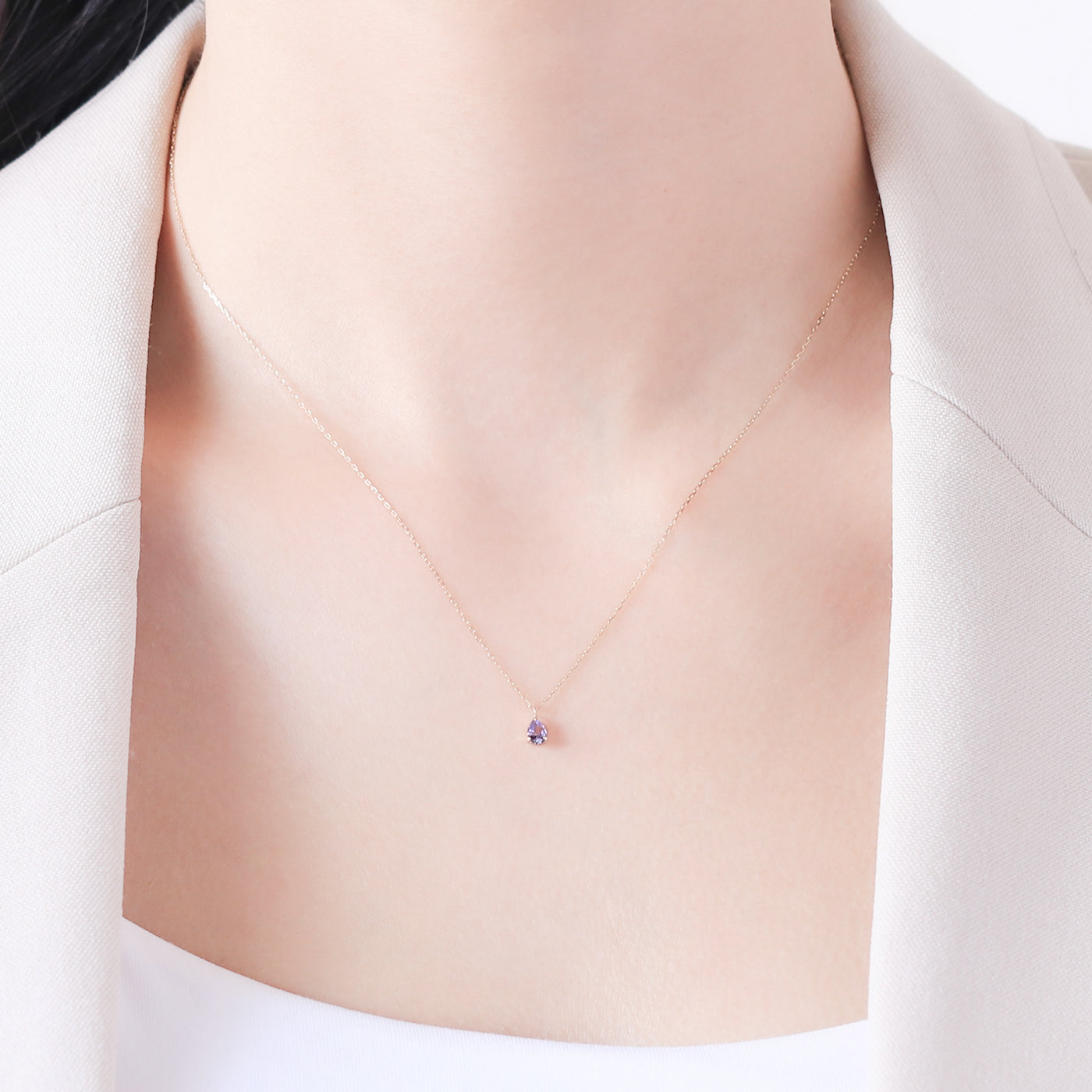 【WEB限定】12月誕生石 K10 イエローゴールド タンザナイト しずく ネックレス