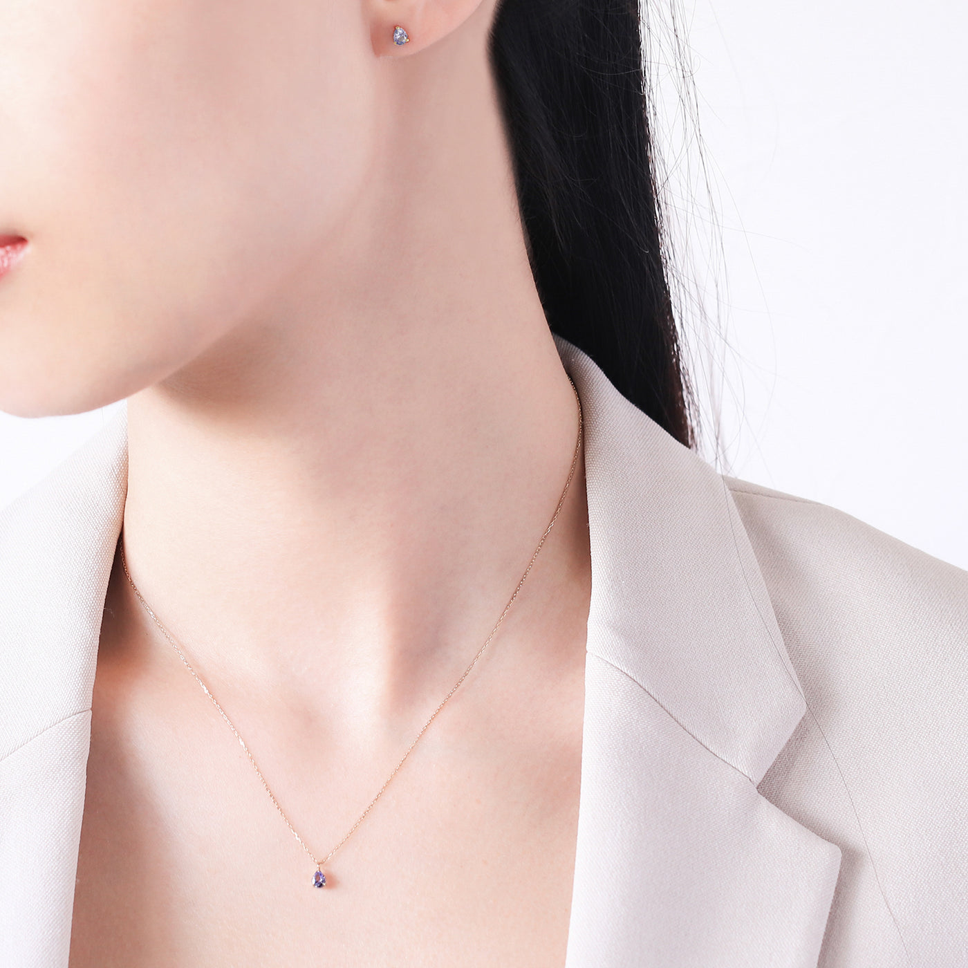 【WEB限定】12月誕生石 K10 イエローゴールド タンザナイト しずく ネックレス