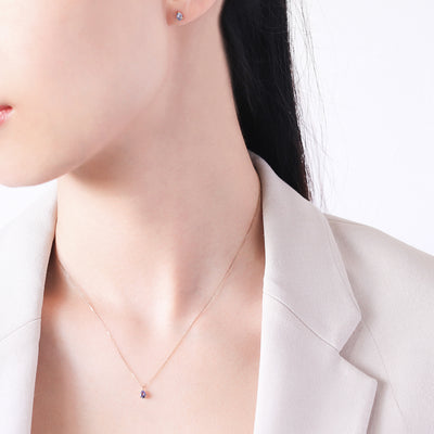 【WEB限定】12月誕生石 K10 イエローゴールド タンザナイト しずく ネックレス