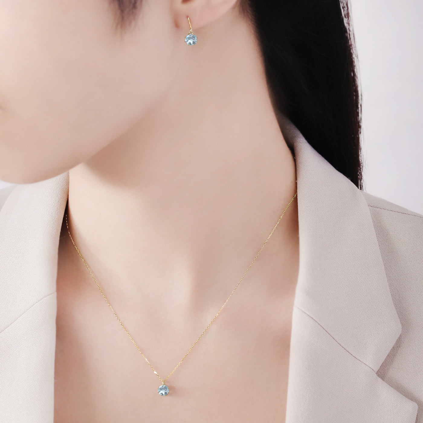 11月誕生石 K10 イエローゴールド ブルートパーズ ネックレス