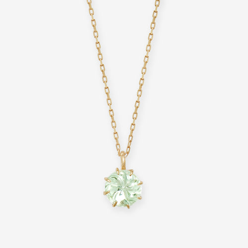 2月誕生石 K10 イエローゴールド グリーンアメジスト ネックレス