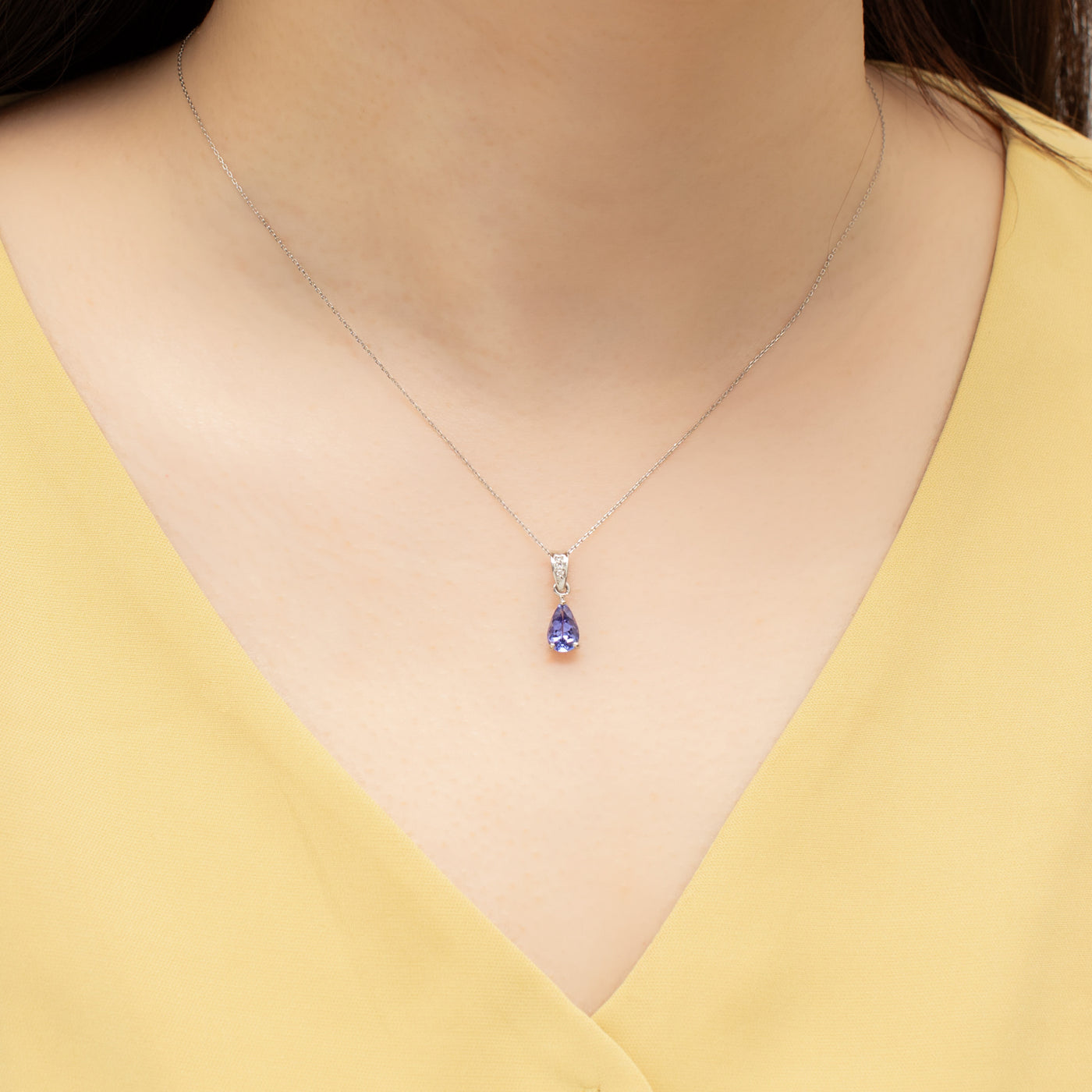 【WEB限定】12月誕生石 プラチナ タンザナイト しずく ネックレス