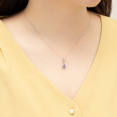 【WEB限定】12月誕生石 プラチナ タンザナイト しずく ネックレス
