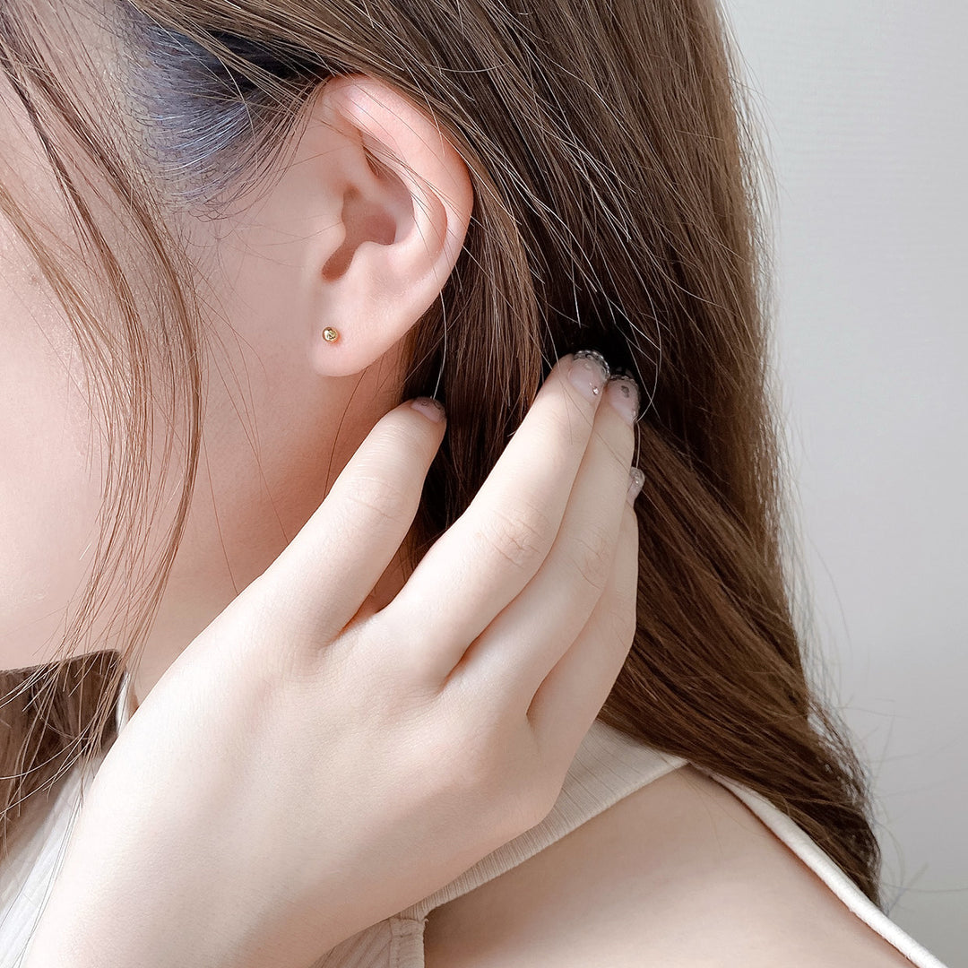 K18 イエローゴールド 丸玉 ピアス（3mm） （7277729382557