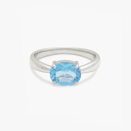 11月誕生石 シルバー ロジウムメッキ ブルートパーズ リング