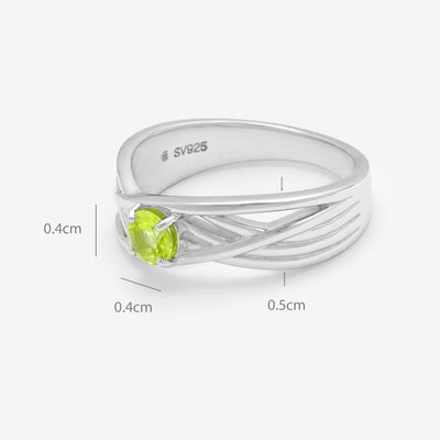 8月誕生石 シルバー ペリドット リング