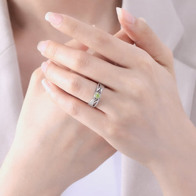 8月誕生石 シルバー ペリドット リング