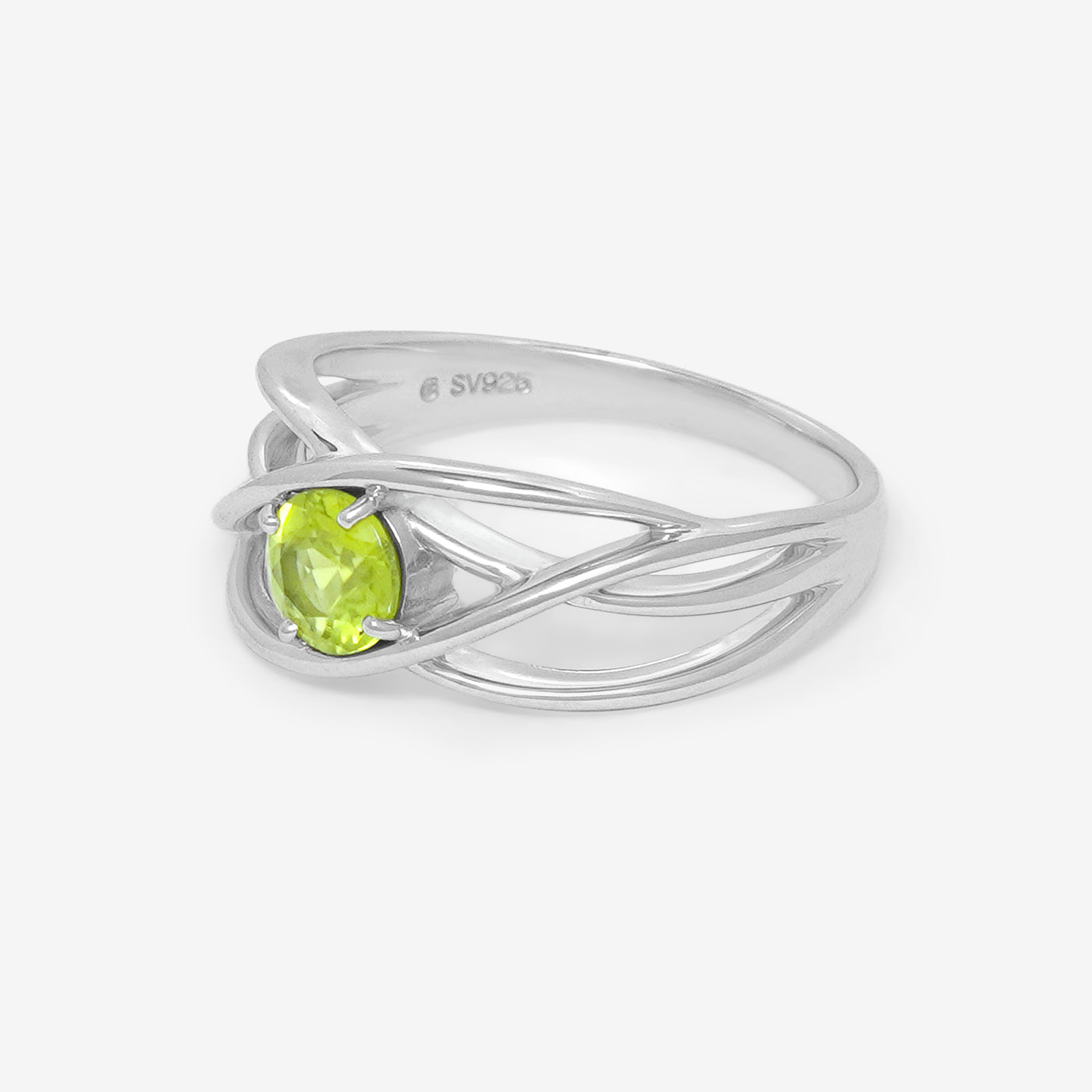 8月誕生石 シルバー ペリドット リング