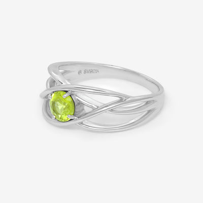 8月誕生石 シルバー ペリドット リング