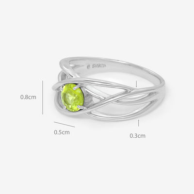8月誕生石 シルバー ペリドット リング