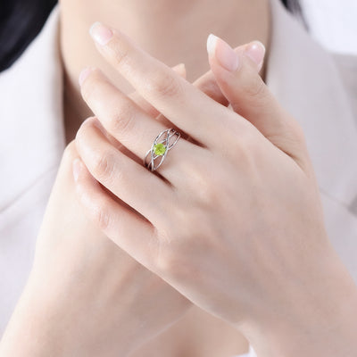 8月誕生石 シルバー ペリドット リング