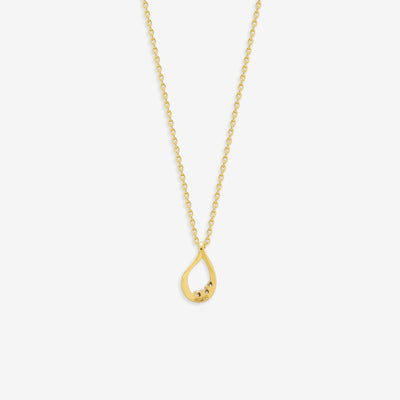 【WEB限定】シルバー イエローゴールドメッキ キュービックジルコニア しずく ネックレス