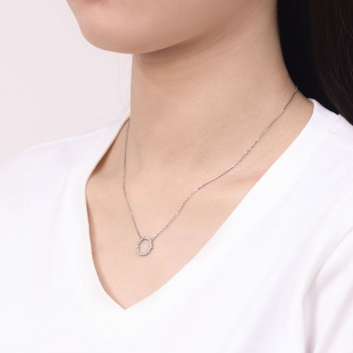 シルバー ロジウムメッキ キュービックジルコニア ネックレス