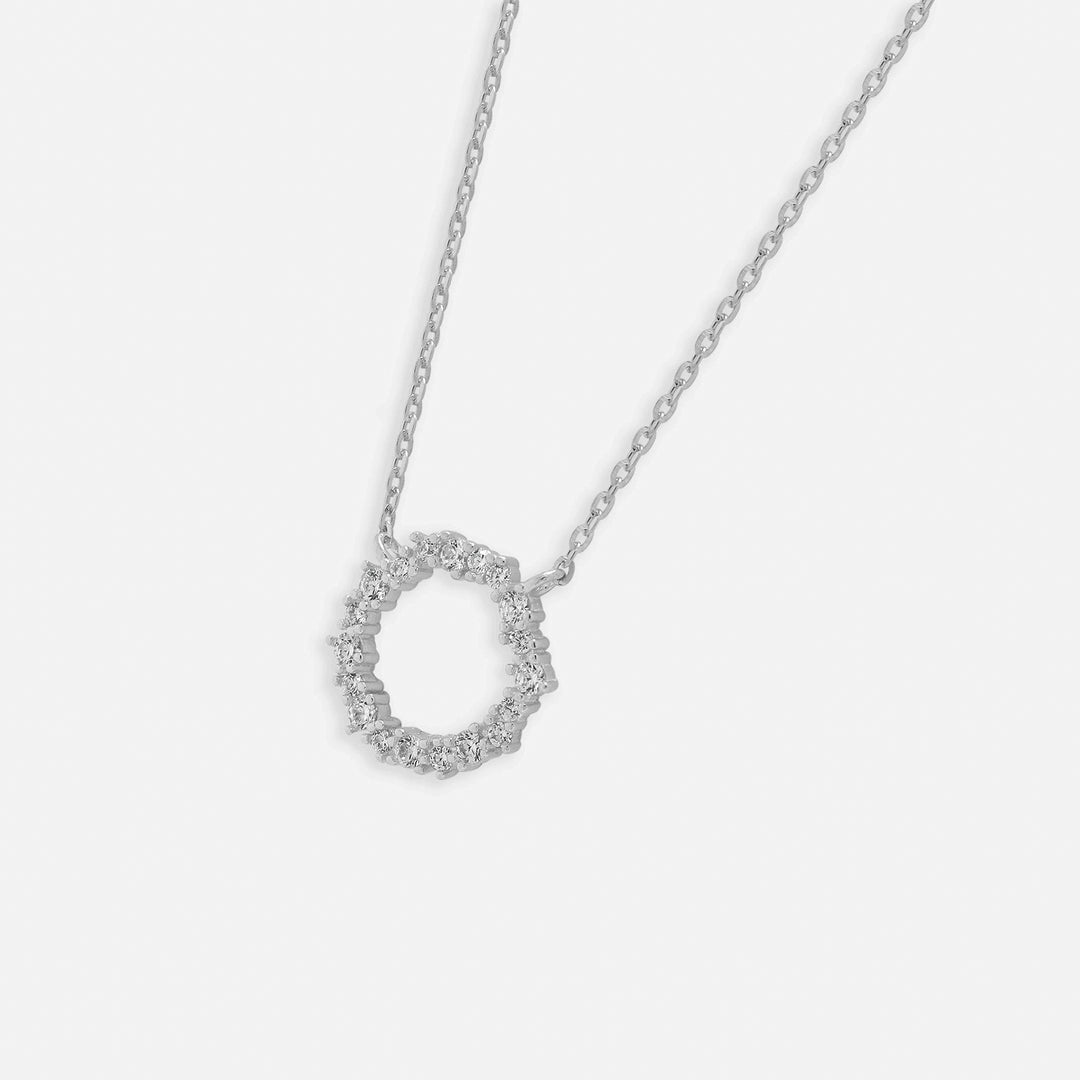 キューティマ　新品　シルバー セパレートクロスネックレス シルバー925 白 透明 キュービック