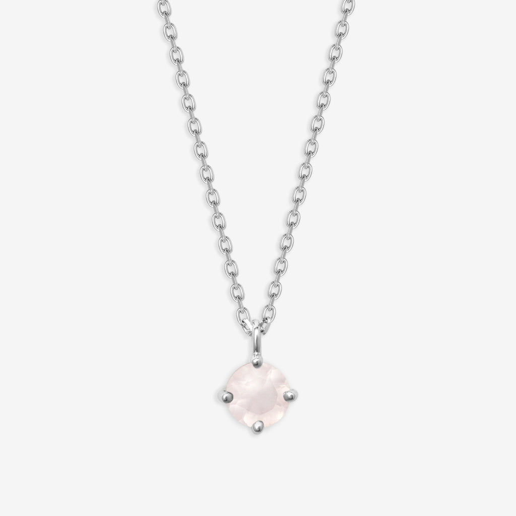 シルバー ロジウムメッキ ローズクォーツ ネックレス （9880955945262