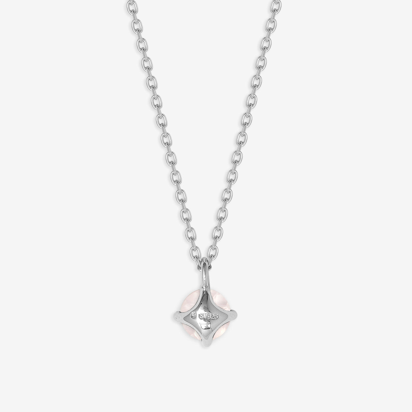 シルバー ロジウムメッキ ローズクォーツ ネックレス （9880955945262