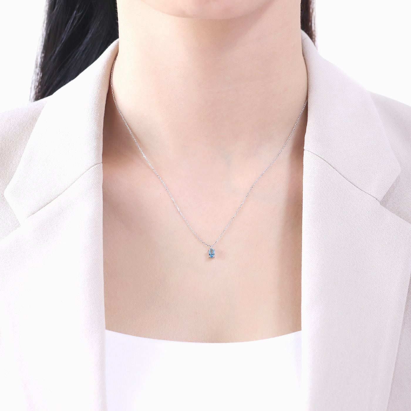 11月誕生石 シルバー ブルートパーズ ネックレス