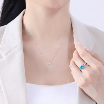 11月誕生石 シルバー ブルートパーズ ネックレス