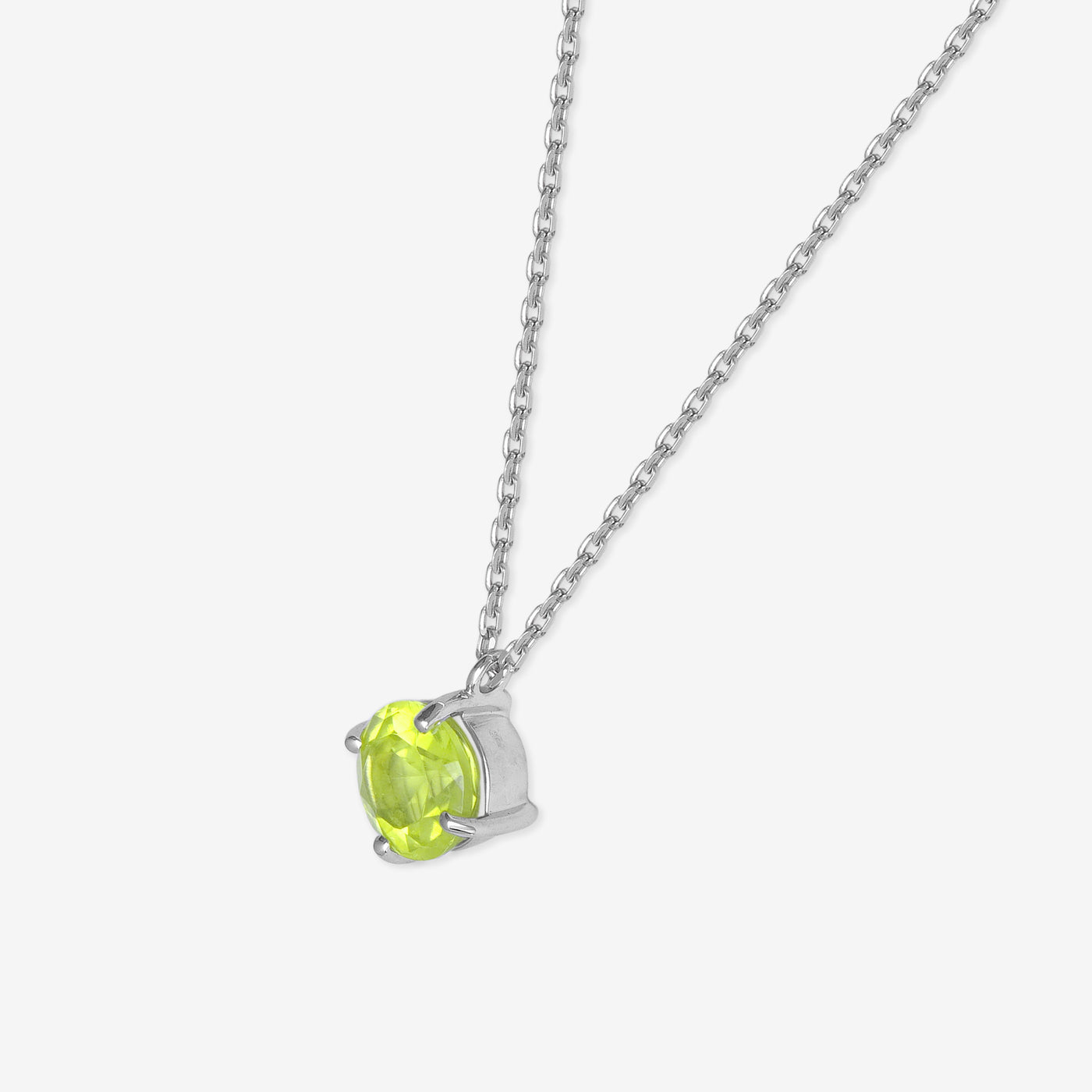 8月誕生石 シルバー ペリドット ネックレス