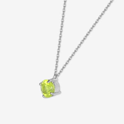8月誕生石 シルバー ペリドット ネックレス
