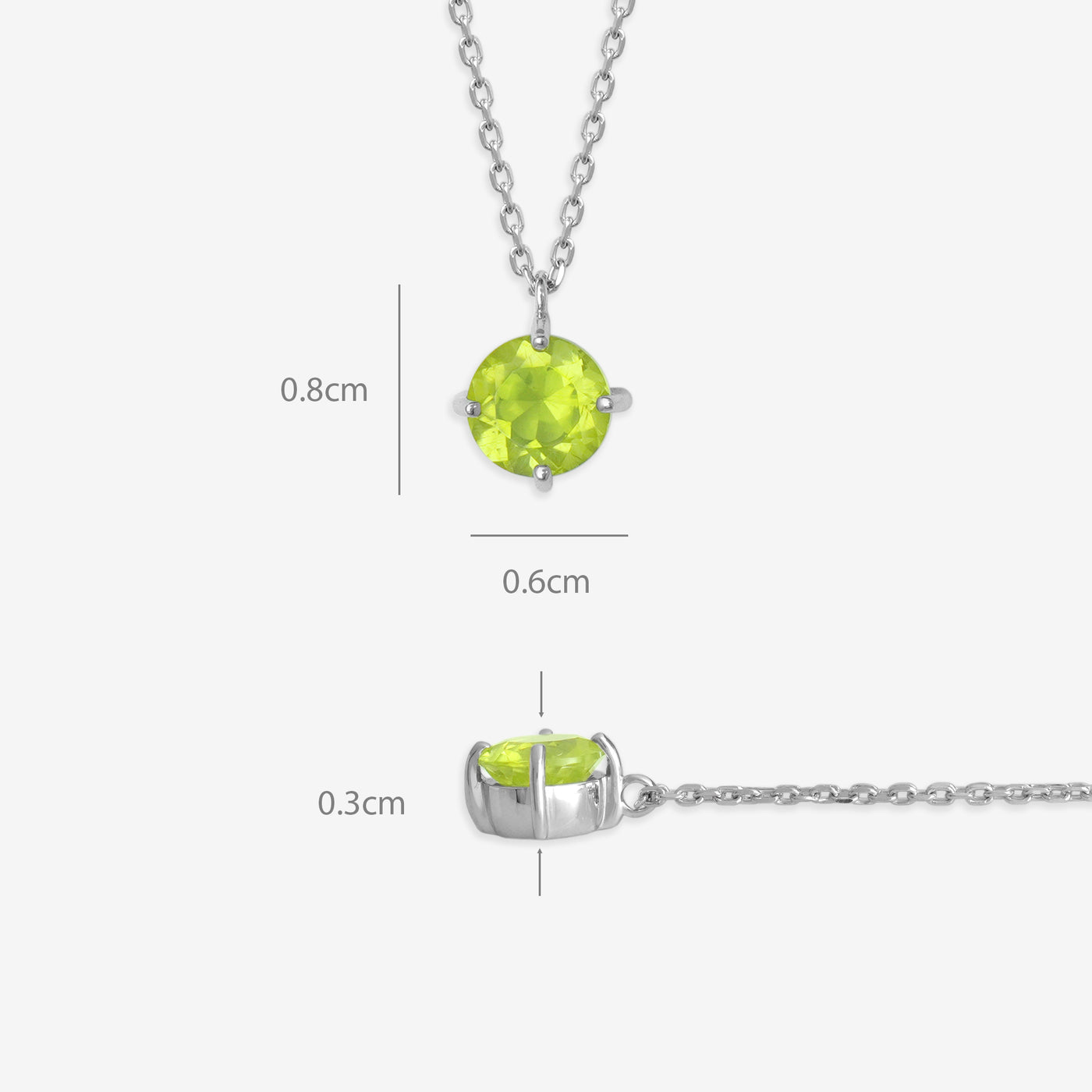 8月誕生石 シルバー ペリドット ネックレス