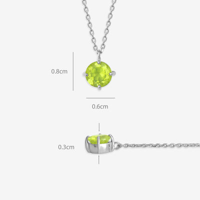 8月誕生石 シルバー ペリドット ネックレス