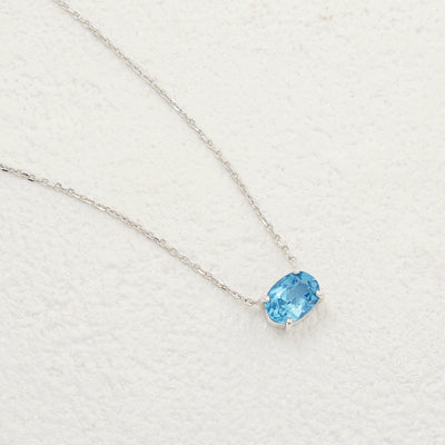 11月誕生石 シルバー ブルートパーズ ネックレス