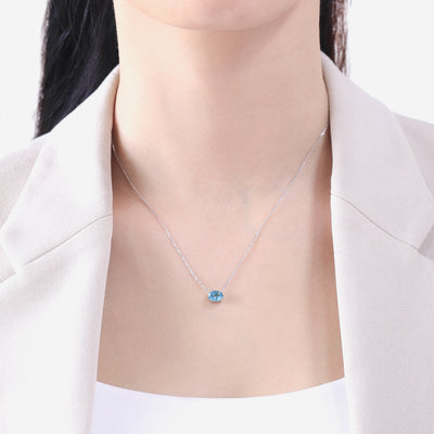 11月誕生石 シルバー ブルートパーズ ネックレス