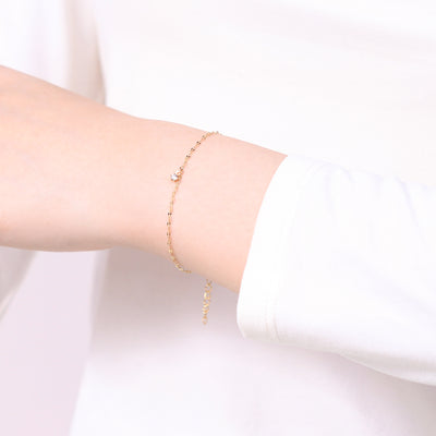 【WEB限定】シルバー イエローゴールドメッキ キュービックジルコニア ブレスレット