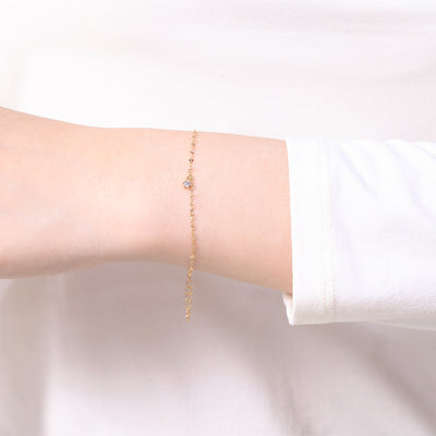 【WEB限定】シルバー イエローゴールドメッキ キュービックジルコニア ブレスレット