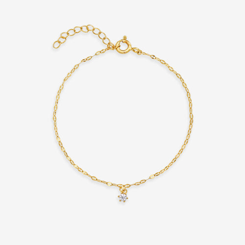 【WEB限定】シルバー イエローゴールドメッキ キュービックジルコニア ブレスレット