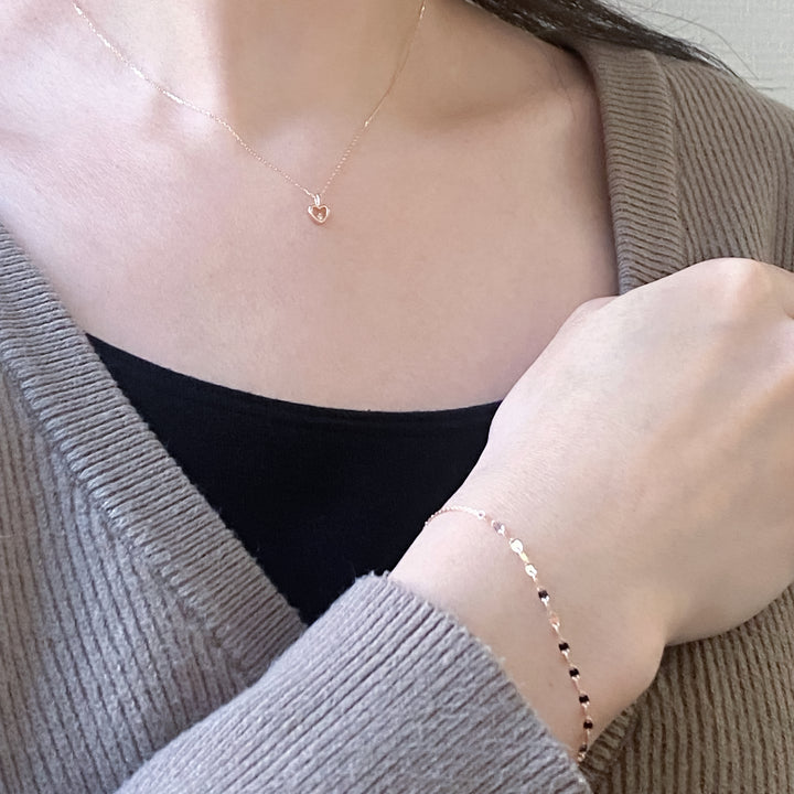 WEB限定】HAPPY SET（K10 ピンクゴールド ネックレス＆ブレスレット