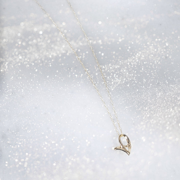 WEB限定】K10 イエローゴールド ダイヤモンド ハート ネックレス