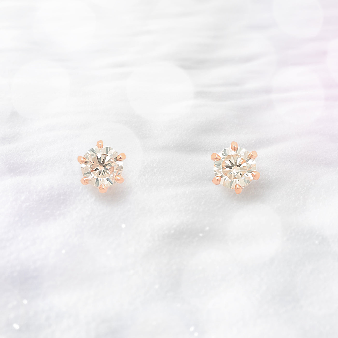 【WEB限定】K18 ピンクゴールド ダイヤモンド ピアス（0.1ct）