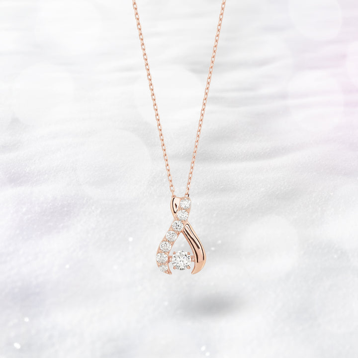 シルバー ピンクゴールドメッキ キュービックジルコニア ダンシング