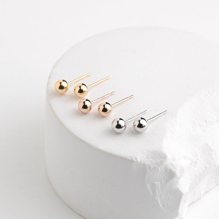 K18 ピンクゴールド 丸玉 ピアス（4mm） （7277729775773