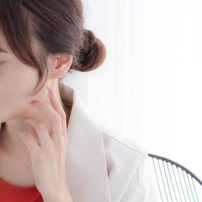 【WEB限定】2月誕生石 K10 ピンクゴールド アメジスト フラワー ピアス