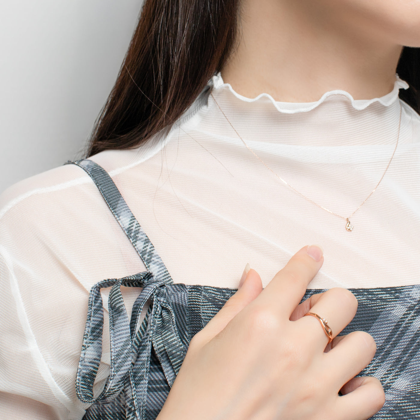 K10 ピンクゴールド ダイヤモンド ネックレス （9818907410734