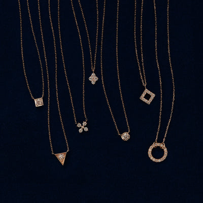 K10 イエローゴールド ダイヤモンド ネックレス