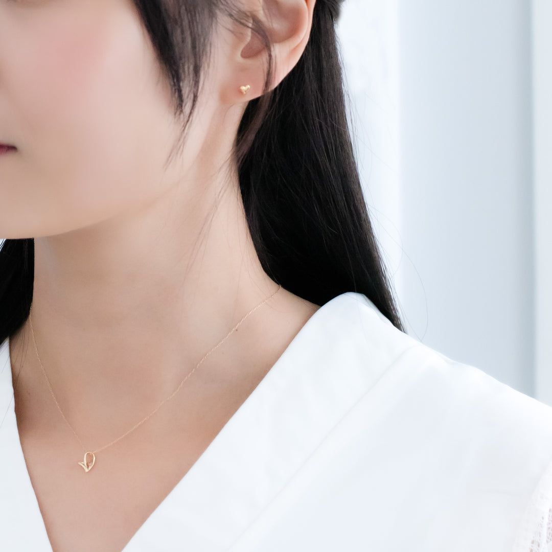 WEB限定】K10 イエローゴールド ダイヤモンド ハート ネックレス