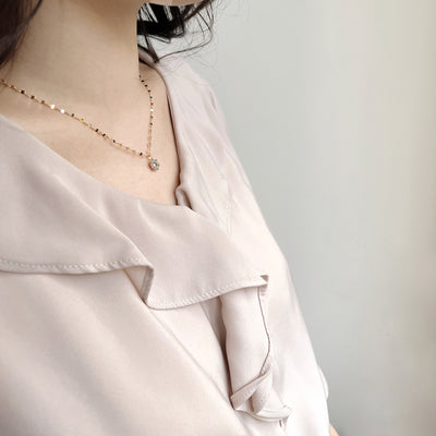 【asta Iris】K18 イエローゴールド ダイヤモンド ロングネックレス