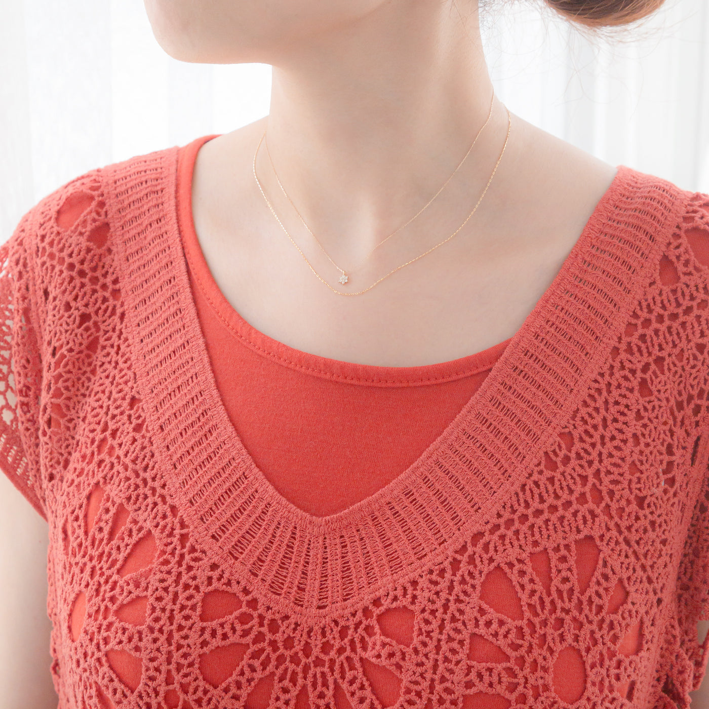 K10 イエローゴールド ダイヤモンド ネックレス