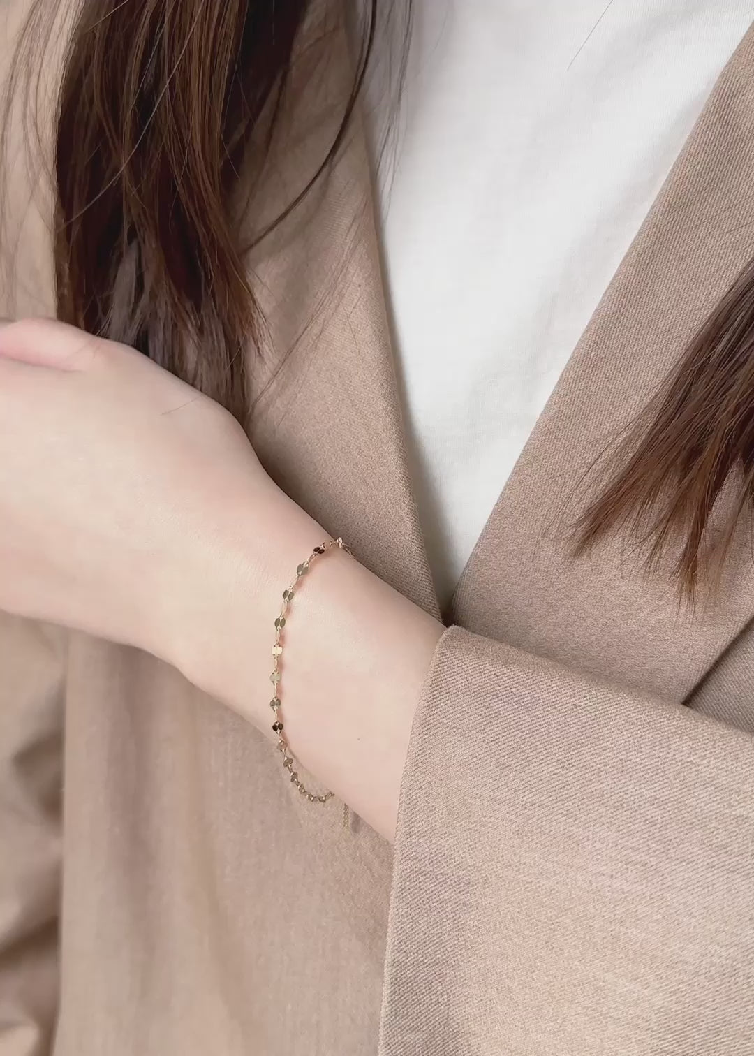 エステールESTELLEゴールド ブレスレットK10YG二重チェーン